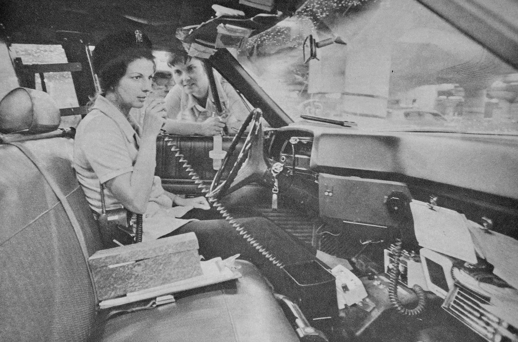 Betty Blankenship and Elizabeth Coffal Robinson in Car 47, Indianapolis, 1968